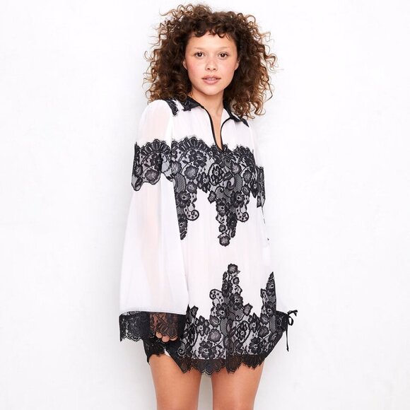 We are HAH /Free people/Revolve - Queen 4 A Day Dress - Blanc/Noir Size XS - Picture 6 of 8